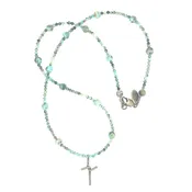 African Turq Cross Necklace