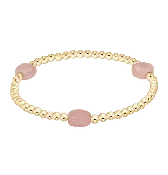 Enewton Admire 3mm Gemstone Gold Bracelet - Pink Opal