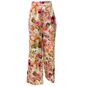 Adam Lippes Cream Multi Floral Wool / Silk Pants