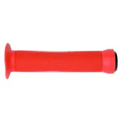 Black Ops Circle Bicycle Grips – Classic Ribbed BMX Handlebar Grips with Flange – 145mm – Includes End Plugs – Tool-Free Installation – Red
