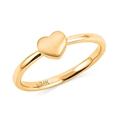 5D Heart Ring in 24K Yellow Gold (Size 6.0) 0.80 Grams