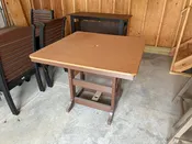 44" GARDEN CLASSIC COUNTER TABLE- CEDAR ON BROWN