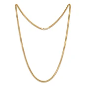 3.75mm Cuban Chain Necklace Hollow 10K Yellow Gold 22"
