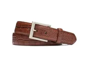 1-1/4" Matte American Alligator Belt with Brushed Nickel and Gold Buckles
