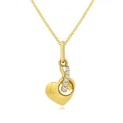 0.03 ct. Diamond 14K Yellow Gold Heart Pendant