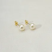 6mm Classic Pearl Stud in 18k Gold Filled