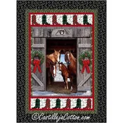 Christmas Horses - Lap 52x 71- Horse in barn panel with fusible appliqued boots