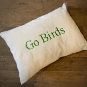 Go Birds Embroidered Pillow