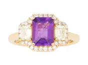 2.06 tcw Amethyst and Diamond Ring