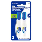 0.17 FL OZ (5 mL) Metal Tip Mini Correction Pen (2/Pack)