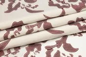 Abstract Burnout Cotton Voile - Dark Mauve and White
