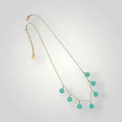 Chalcedony Heart  Briollette Necklace
