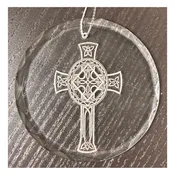 Celtic Cross Glass Ornament