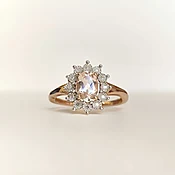 10K Rose Gold Desert Diamond Morganite Ring