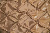Antique Gold Button Tuck Taffeta Fabric