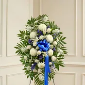 Blue & White Sympathy Standing Spray