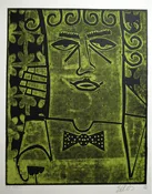 Brian Elliott The Enemy 1969 Signed Silkscreen Vintage Art