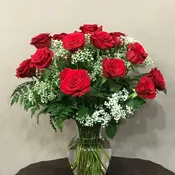 18 Red Roses Vase