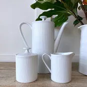 Vintage Arzberg Athena White Ribbed Porcelain Coffee Espresso Set