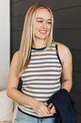 Almost Irresistible Striped Tank Top- Navy & Ivory