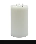 3-wick Large White Flameless Candle - White