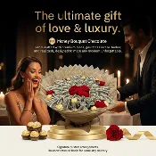 50-Bill Luxury Money Bouquet with Chocolate