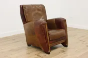 Art Deco Style Vintage Leather Library Office Lounge Chair #59634