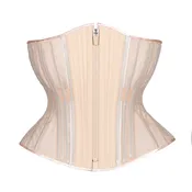 Beige Fine Mesh No Line Corset, Hourglass Silhouette, Regular