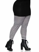 1X/2X QUEEN TIGHTS BLK/WH