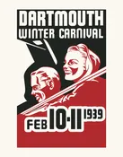 Dartmouth Winter Carnival 1939 Ski Couple Print