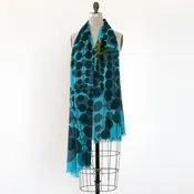 Merino Wool Scarf handprinted - Echo Escape