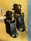 Key Fob Navy Cowhide Leather - American Artisanal Leather Purses and Bags. Woman Owned Small Biz from Mchenry | Chicago IL.