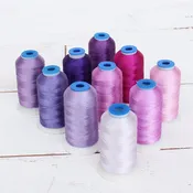 10 Cone Purple Color Builder Polyester Thread Set - 1000m Cones - Brilliant Finish
