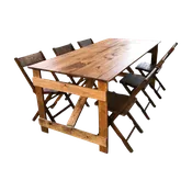 Farm Table & Vintage Chair Set Rental | NYC Events — Kraus' Tables & Chairs