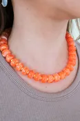 Color Pop Boho Beaded Necklace - Orange
