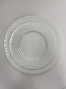 Amanda White Embossed Dinner Plate