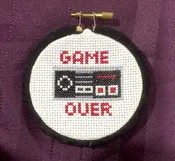 Spot Colors – Game Over Cross Stitch Kit (Retro NES, Beginner)