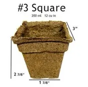 Cowpots 3" Square 12pk