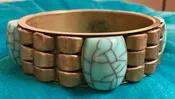 Brass Vintage Bracelet Turquoise cuff bangle jewelry