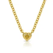 0.70ct Fancy Yellow Heart Diamond Solitaire Bezel Pendant