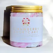 Creamy Shea Butter Whipped Soap & Moisturizing Shaving Cream – Strawberry Shortcake (Standard)