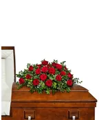 18 ROSE CASKET SPRAY