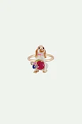 Adjustable Ring LES NEREIDES LOVES ANIMALS Cocker & blue stone DOG