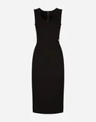 Ärmelloses Midikleid aus Milano-Ripp
