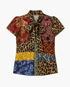 Jeannie Bow Collar Button Down