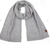 C.C Exclusive Diagonal Stripes Criss Cross Pattern Scarf