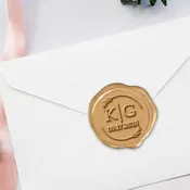 2 Initial Wedding Duogram Adhesive Wax Seals #8902