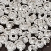 Beadsmith-Findings-4mm Stardust Crimp Cover-Silver-Quantity 12