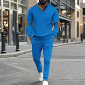 2025 New Trend Sports 2-piece Set Simple Fashion West Coast Breathable Business Casual temperament Men Spring And Autumn 2-piece