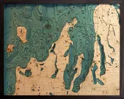 Grand Traverse Bay Wood Map Art